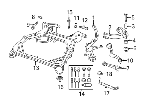 2006 Lincoln Zephyr Front Suspension Components, Lower Control Arm, Upper Control Arm, Stabilizer Bar Diagram