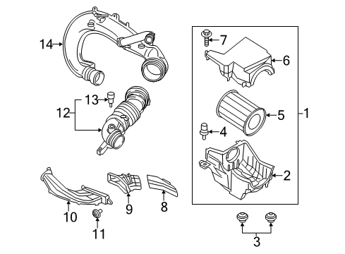 2017 Ford Escape Inlet Duct Diagram for GV6Z-9C623-B