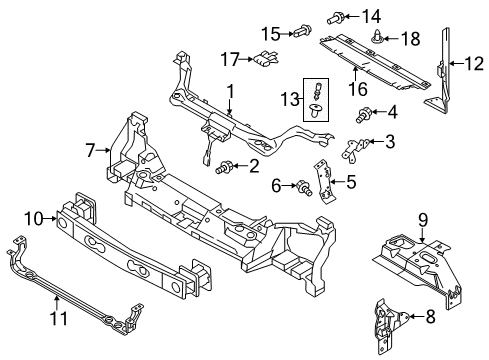 2012 Ford Transit Connect Radiator Support Diagram