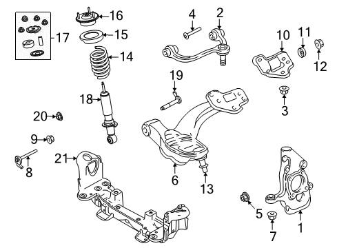 2009 Lincoln Town Car Strut Lower Bolt, Front Diagram for 6W1Z-3C177-AA