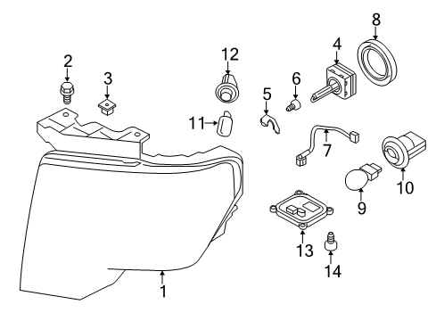 2013 Ford F-150 Wire, Front Driver Side Diagram for DL3Z-13A006-D