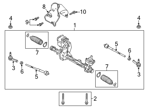 2014 Lincoln MKS Steering Column & Wheel, Steering Gear & Linkage Diagram 3 - Thumbnail