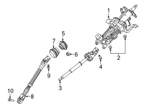 2022 Ford Police Interceptor Utility Steering Column & Wheel, Steering Gear & Linkage Diagram 3 - Thumbnail