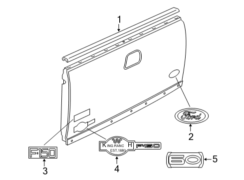 2008 Ford F-150 Exterior Trim - Pick Up Box Diagram