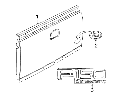 2002 Ford F-150 Nameplate, Rear Diagram for 1L3Z-8442528-AA