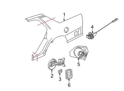 2006 Ford Crown Victoria Quarter Panel & Components Diagram