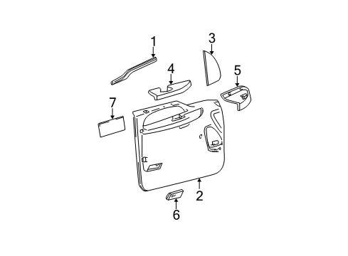 2006 Ford F-250 Super Duty Interior Trim - Front Door Diagram