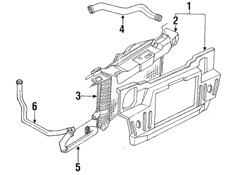 1993 Mercury Topaz Radiator & Components, Radiator Support Diagram 2 - Thumbnail