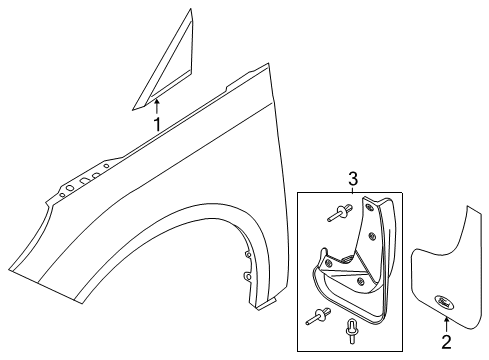 2013 Ford C-Max Mud Guard, Front Diagram for AM5Z-16A550-A