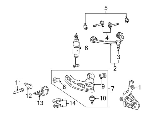 2003 Ford Explorer Sport Shock Absorber, Front Diagram for 3U2Z-18124-H