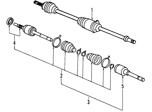 2002 Mercury Villager Axle Assembly, Front Passenger Side Diagram for 1F5Z-3B436-BA