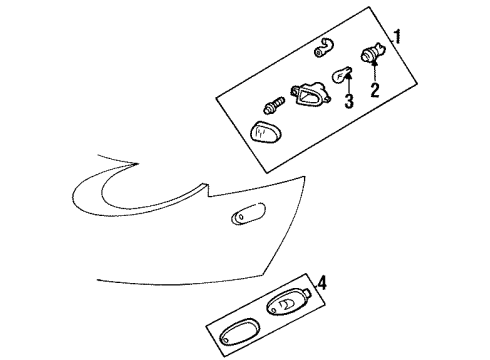 1999 Mercury Sable Side Marker & Signal Lamps Diagram