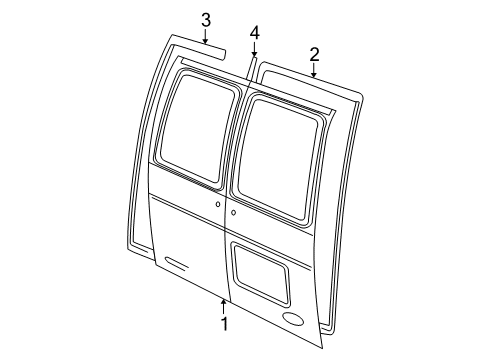 2013 Ford E-250 Back Door - Door & Components Diagram