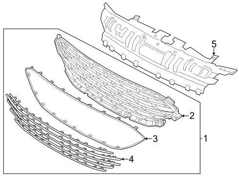 2022 Ford Escape Grille & Components Diagram 1 - Thumbnail