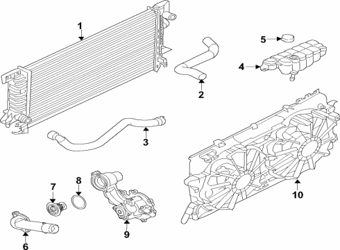 2021 Lincoln Nautilus Cooling System, Radiator, Water Pump, Cooling Fan Diagram