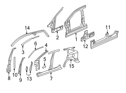 2007 Ford Focus Reinforcement Bracket, Passenger Side Diagram for 2M5Z-54250A06-AA