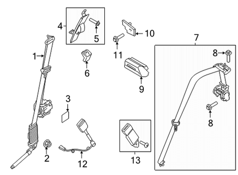 2022 Ford F-150 Front Seat Belts Diagram 5 - Thumbnail