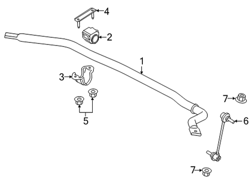 2022 Ford F-150 Stabilizer Bar & Components - Front Diagram 1 - Thumbnail