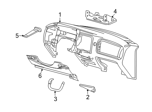 2005 Ford Ranger Cluster & Switches, Instrument Panel Diagram