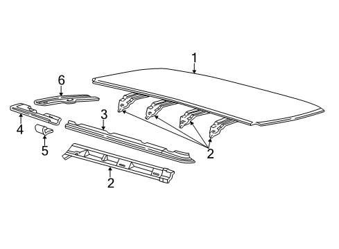 1992 Ford E-150 Econoline Roof & Components Diagram