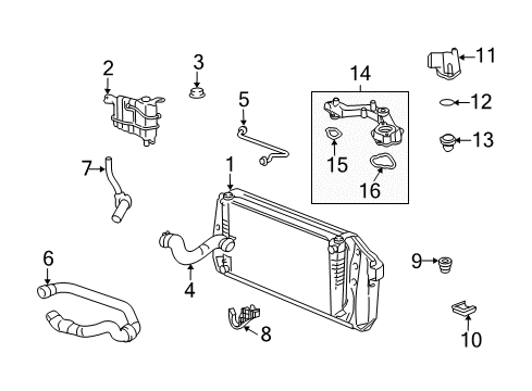 2007 Ford Expedition Radiator Diagram for 7L1Z-8005-C