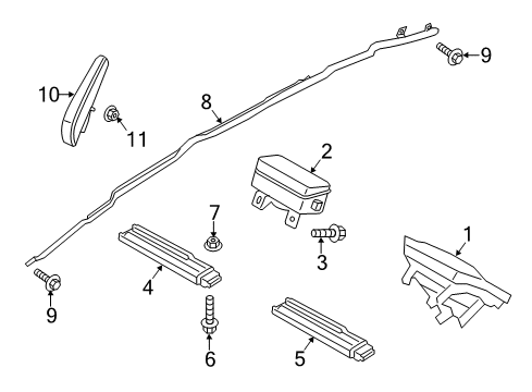 2013 Lincoln MKZ Passenger Air Bag, Upper Diagram for ES7Z-54044A74-A