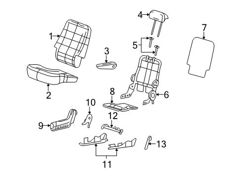 2005 Ford Freestar Seat Frame, Front Center Diagram for 3F2Z-1763100-AA