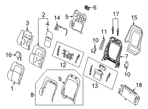 2021 Lincoln Corsair Front Seat Components Diagram 3 - Thumbnail