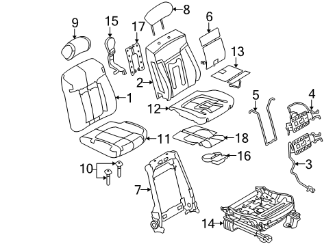 2014 Ford F-150 Front Seat Components Diagram 1 - Thumbnail
