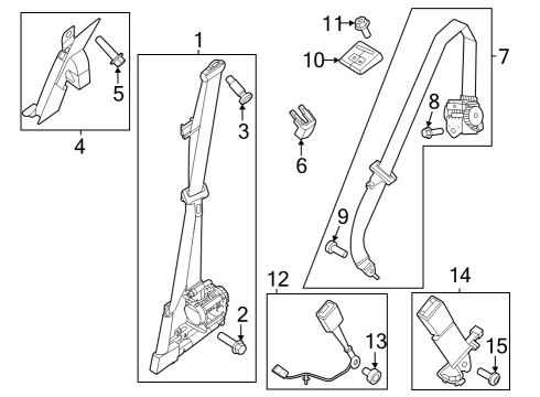 2023 Ford F-350 Super Duty Front Seat Belts Diagram 3 - Thumbnail