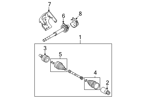 2009 Ford Escape Inner Boot Diagram for 5L8Z-3A331-BA