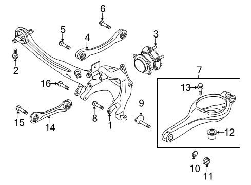 2015 Lincoln MKC Knuckle, Driver Side Diagram for EJ7Z-5A969-B