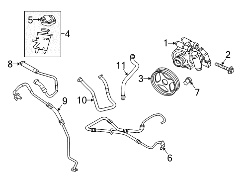 2009 Ford Expedition P/S Pump & Hoses, Steering Gear & Linkage Diagram