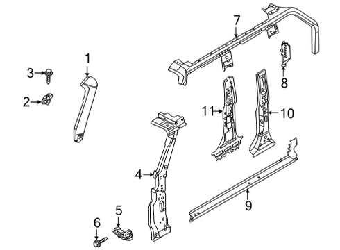 2021 Ford Bronco Hinge Pillar Diagram