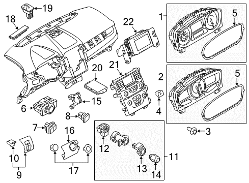 2013 Ford Edge A/C & Heater Control Units Diagram