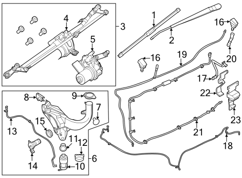 2022 Ford F-150 Wiper & Washer Components Diagram