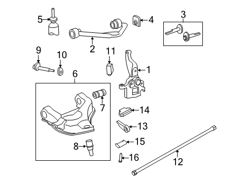 2007 Ford Ranger Front Suspension, Control Arm Diagram 2 - Thumbnail