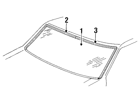 1991 Mercury Colony Park Glass Diagram for FOAZ-5403100-A