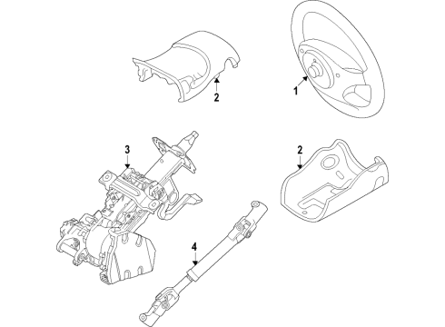 2022 Ford Mustang Mach-E Control Switch, Passenger Side Diagram for LJ8Z-9C888-C