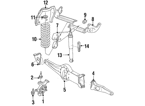 1990 Ford Ranger Front Suspension Components, Stabilizer Bar Diagram 2 - Thumbnail