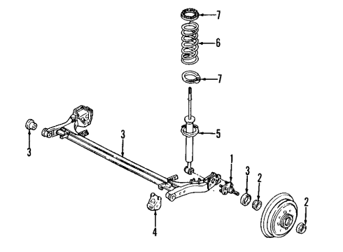 1995 Ford Aspire Wheel Bearings Diagram for E8BZ-1S177-B