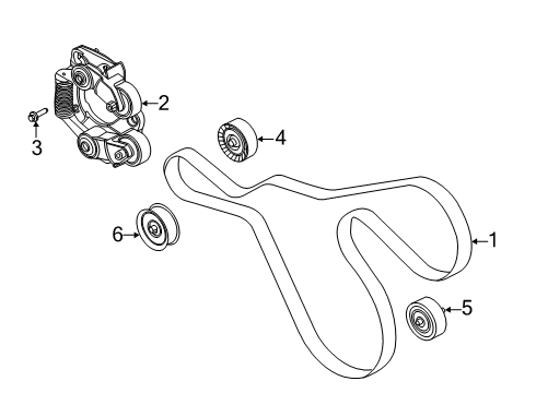 2020 Lincoln Aviator Belt Tensioner Bolt Diagram for -W503294-S442