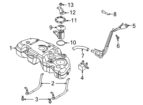 2022 Ford Escape Fuel Pump Diagram for LX6Z-9H307-C