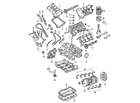 2001 Mercury Cougar Engine Parts & Mounts, Timing, Lubrication System Diagram 3 - Thumbnail
