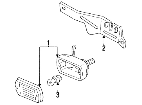 1993 Ford Explorer Fog Lamp Assembly Diagram for F3TZ15200H