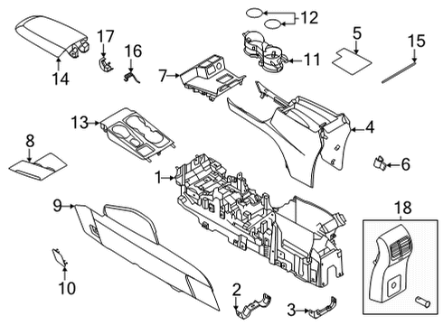 2022 Ford Escape Center Console Diagram 1 - Thumbnail