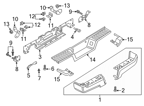 2018 Ford F-350 Super Duty Rear Bumper Diagram