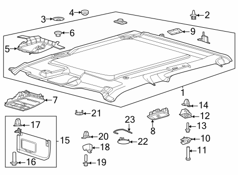 2023 Ford F-250 Super Duty Interior Lamp Bracket, Rear Diagram for FL3Z-13763-A
