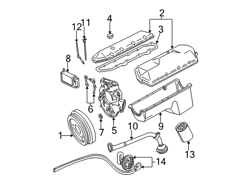 2003 Ford F-250 Super Duty Engine Parts & Mounts, Timing, Lubrication System Diagram 8 - Thumbnail