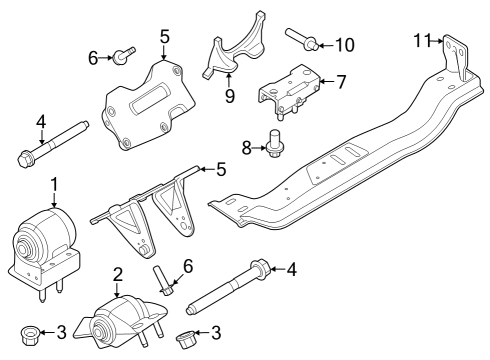 2023 Ford F-350 Super Duty Engine & Trans Mounting Diagram 1 - Thumbnail